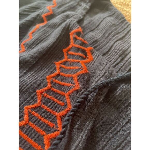 NWT Crown & Ivy Women’s Embroidered  Blue/ Red Long Sleeves Cotton Blouse M - Picture 8 of 10